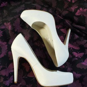 BCBGeneration White Parade Heels